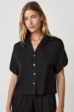 Cheeta Satin Short-Sleeved Shirt