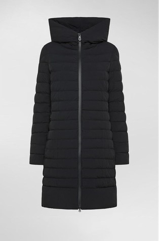 Duža prošivena jakna s kapuljačom