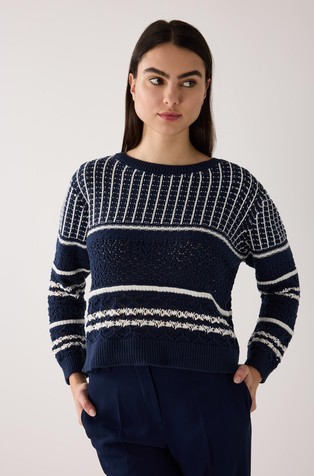 Sweater with openwork pattern