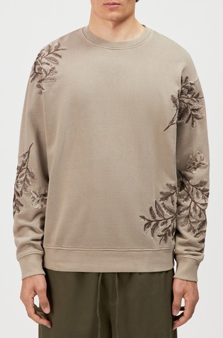 Sweatshirt in pure cotton with embroidery