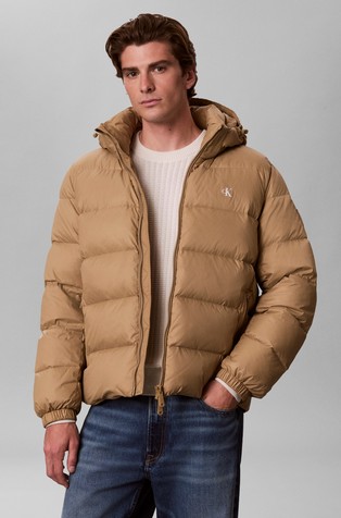 Relaxed Nylon Down Jacket With Hood