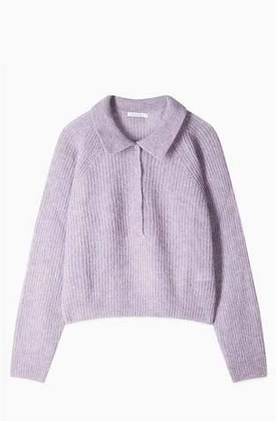 Pleten pulover s polo ovratnikom