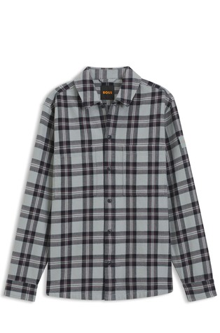 Oversized-fit shirt in checked cotton