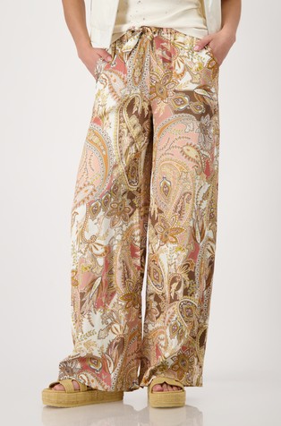 Viscose palazzo pants with paisley pattern