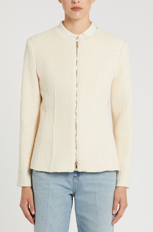 Stretch cotton basketweave jacket