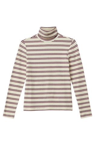 Slim fit rebrasta dolčevita s prugastim uzorkom