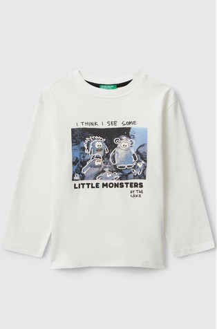 Pamučna majica dugih rukava s otiskom sprijeda i straga