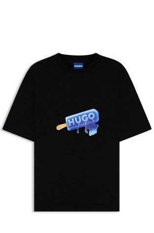 Cotton-jersey T-shirt with logo artwork