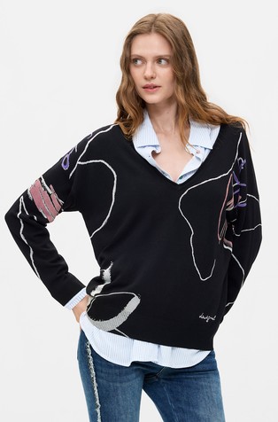 Thin printed sweater