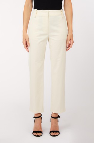 Cropped trousers in stretch cotton