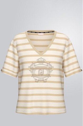 Striped T-shirt in bamboo blend
