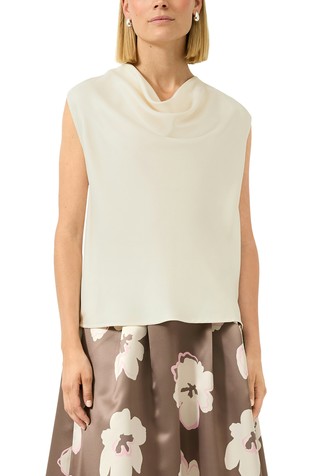 Satenski top s drapiranim ovratnikom