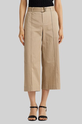 Cropped široke hlače s remenom