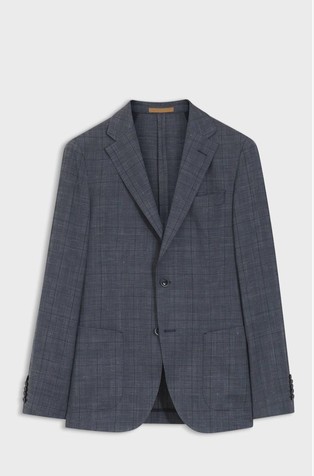 Slim-fit check jacket in wool-blend
