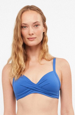 Bikini top with crossover detail