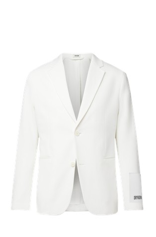 Cotton-blend single-breasted blazer