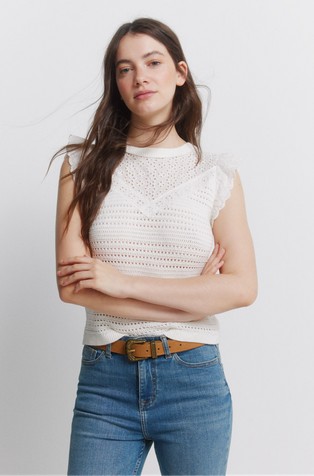 Embroidered knit top