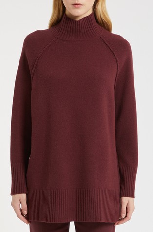 Monochrome pleten vuneni pulover s visokim ovratnikom