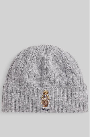 Polo Bear pletena kapa od vune i kašmira