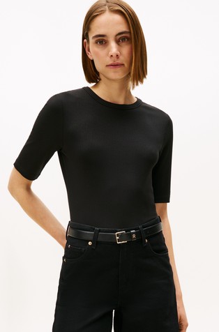 Ribbed Slim Short Sleeve T-Shirt