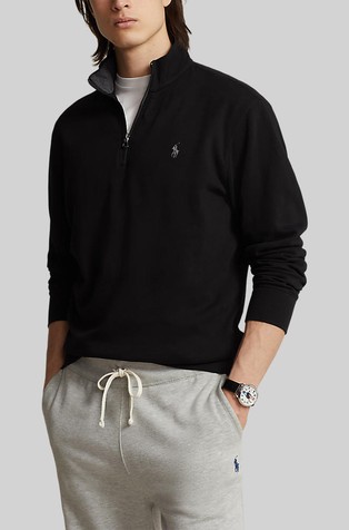 Pleten pulover od mješavine pamuka s djelomičnim patentnim zatvaračem