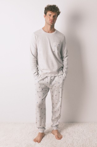 Pamučna pidžama dugih rukava