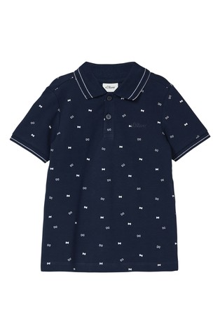 Patterned piqué polo shirt