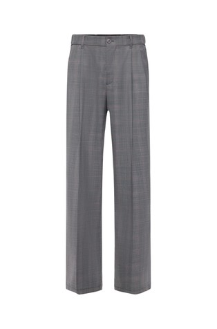 Check straight trousers
