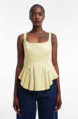 TSFATIMA sleeveless top with pleating