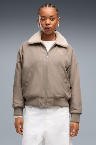 Reversible Jacket with Fluffy Collar