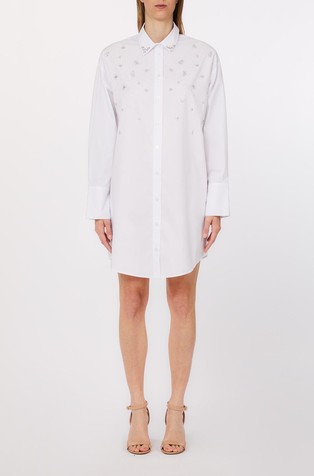 Shirt dress with bejewelled embellishment