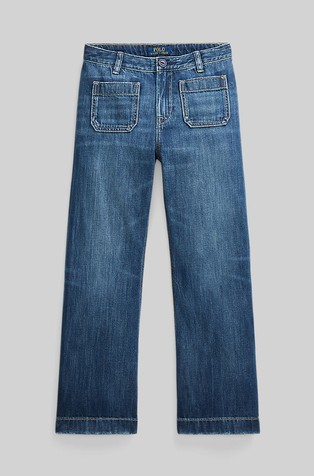 Logo jeans hlače sa širokim nogavicama