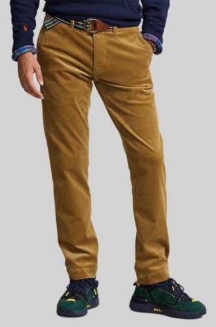 Slim fit rastezljive baršunaste hlače