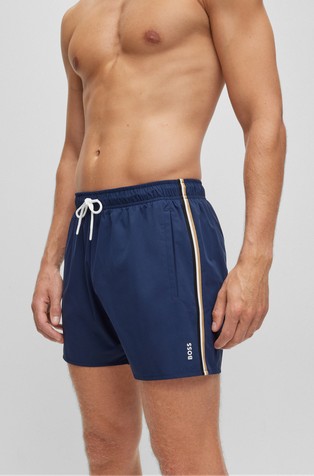 Swim shorts with signature stripe and logo