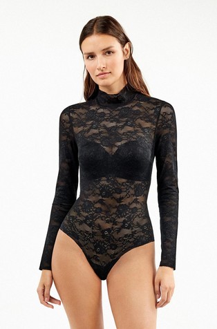 Bodi od čipke dugih rukava s učinkom oblikovanja