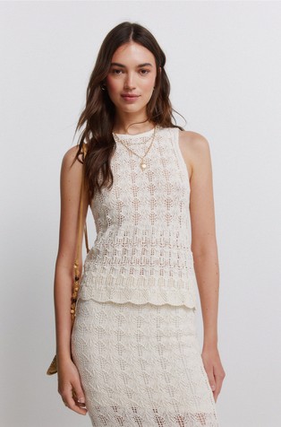 Pointelle vest top