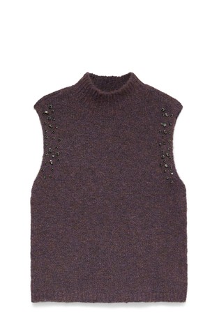VMTORPA Knitted vest with rhinestones