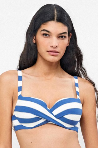 Prugast gornji dio kupaćeg kostima s prekriženim detaljem