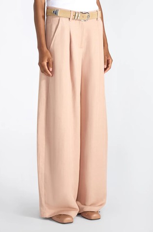 Hlače od mješavine viskoze i lana sa širokim nogavicama