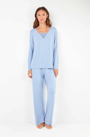 Stretch viscose pyjamas long