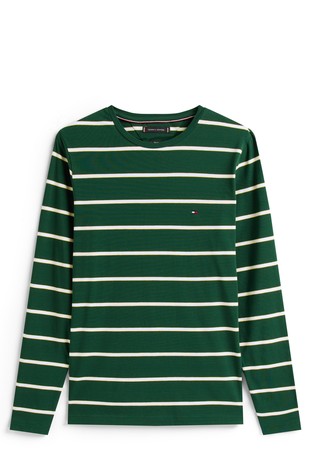 Prugasta majica dugih rukava od rastezljivog pamuka