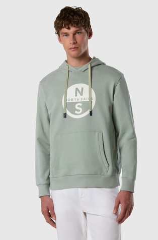 Cotton hoodie with logo print