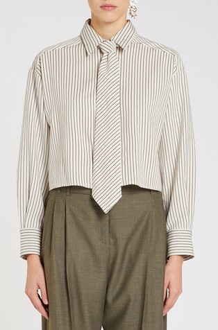 Cropped košulja s uklonjivom kravatom