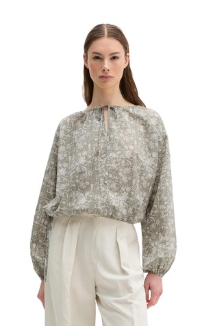 Loose fit pamučna bluza s cvjetnim uzorkom