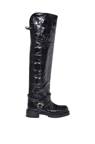Mia visoke kožne čizme s uzorkom krokodilske kože