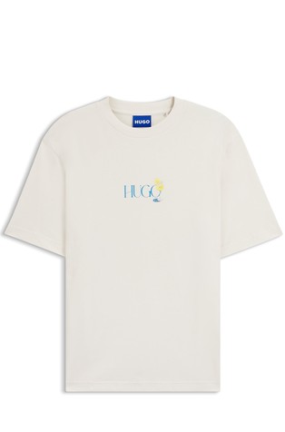Cotton-jersey T-shirt with rear printed artwork