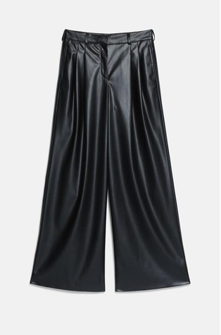 Relaxed faux-leather trousers