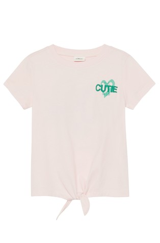 Back print shirt with knot detail in a loose fit