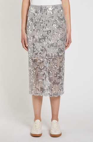 Sequinned midi skirt