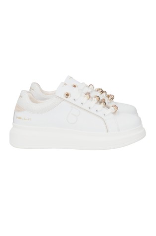 Chic leather sneakers with charms